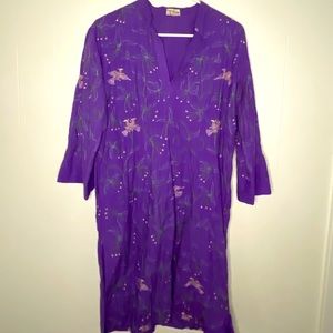 embroidered indian floral cotton dress